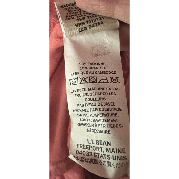 LL Bean Mauve Pink Stretch Patterned Dress Size Large Casual - Picture 6 of 6